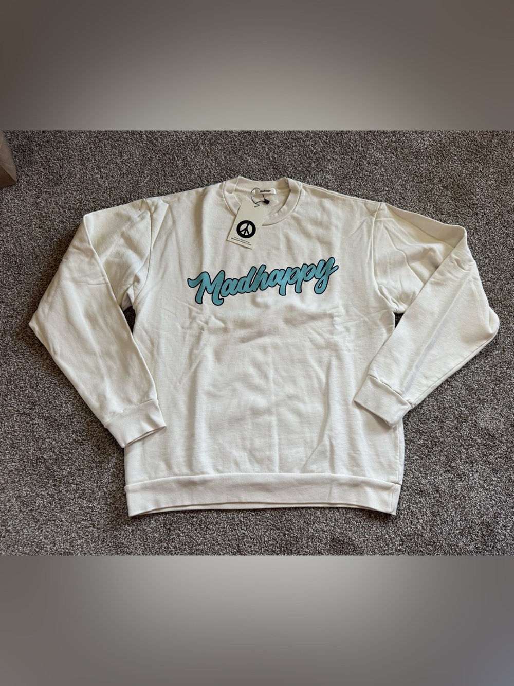 Madhappy Cream Graphic Crewneck Sweatshirt
